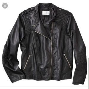 Faux leather moto jacket
